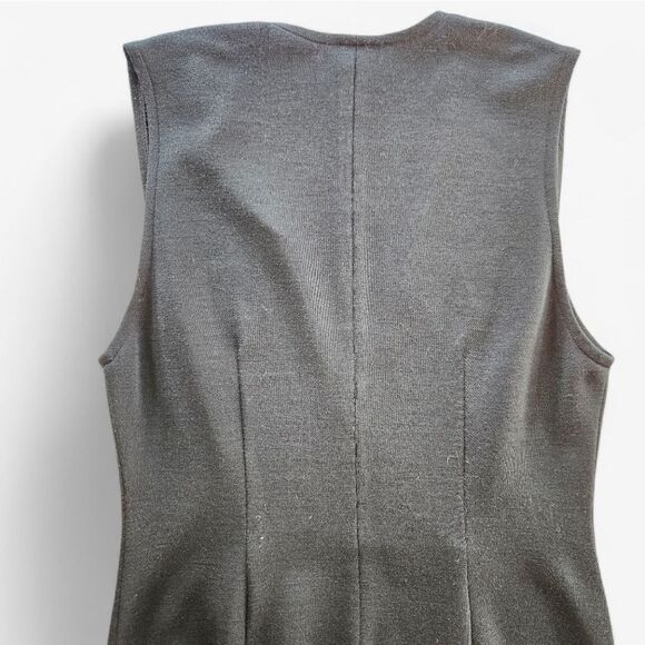 Vintage Donna Karan DKNY ILGWU Wool Sleeveless Minimalist Wrap Vest Dress 12 - Picture 3 of 11